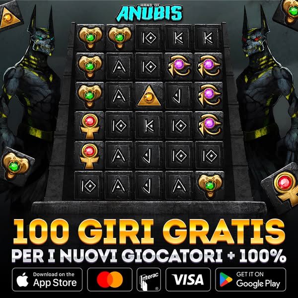 Hand of Anubis casino ad creative running in Italy