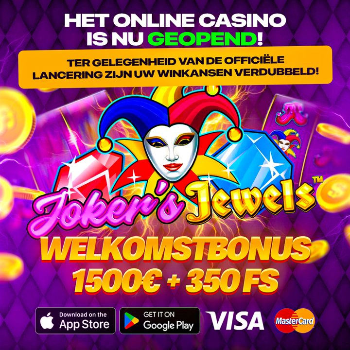 Joker Jewels casino ad creative running in Belgium