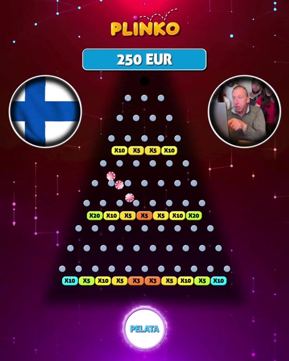 Plinko casino ad creative running in Finland